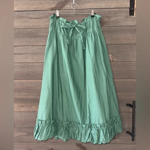 FREE PEOPLE Boho Green Maxi Skirt - Picture 1 of 9